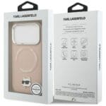 Karl Lagerfeld Choupette Pin MagSafe Pink Kryt iPhone 17 Pro Max