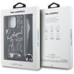 Karl Lagerfeld Crossbody Grained Pattern & Logo Black Kryt iPhone 16 Pro