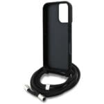 Karl Lagerfeld Crossbody Grained Pattern & Logo MagSafe Black Kryt iPhone 16