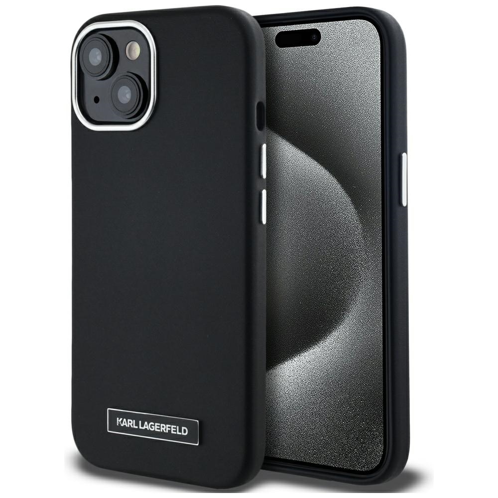 Karl Lagerfeld FW Metal Plate MagSafe Black Kryt iPhone 15