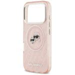 Karl Lagerfeld IML Glitter Karl & Choupette Heads Logo MagSafe Pink Kryt iPhone 17 Pro