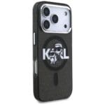 Karl Lagerfeld IML Glitter Karl & Choupette Sketch Logo MagSafe Black Kryt iPhone 17 Pro