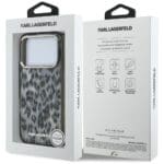 Karl Lagerfeld IML Leopard Pattern MagSafe Black Kryt iPhone 17 Pro