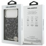 Karl Lagerfeld IML Leopard Pattern MagSafe Black Kryt iPhone 17 Pro Max
