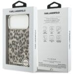 Karl Lagerfeld IML Leopard Pattern MagSafe Brown Kryt iPhone 17 Pro Max