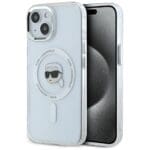 Karl Lagerfeld IML Metal Karl Head MagSafe White Kryt iPhone 15 Plus