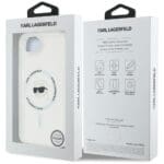 Karl Lagerfeld IML Metal Karl Head MagSafe White Kryt iPhone 16e