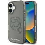 Karl Lagerfeld IML Rhinestones Karl Head Black Kryt iPhone 16