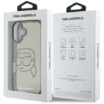 Karl Lagerfeld IML Rhinestones Karl Head Black Kryt iPhone 16