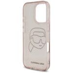 Karl Lagerfeld IML Rhinestones Karl Head Pink Kryt iPhone 16 Pro