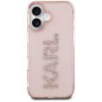 Karl Lagerfeld IML Rhinestones Logo Pink Kryt iPhone 16