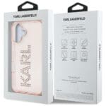 Karl Lagerfeld IML Rhinestones Logo Pink Kryt iPhone 16