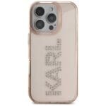 Karl Lagerfeld IML Rhinestones Logo Pink Kryt iPhone 16 Pro
