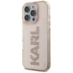 Karl Lagerfeld IML Rhinestones Logo Pink Kryt iPhone 16 Pro Max