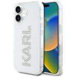 Karl Lagerfeld IML Rhinestones Logo Transparent Kryt iPhone 16