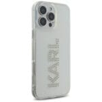 Karl Lagerfeld IML Rhinestones Logo Transparent Kryt iPhone 16 Pro