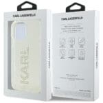 Karl Lagerfeld IML Rhinestones Logo Transparent Kryt iPhone 16 Pro