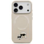 Karl Lagerfeld Karl & Choupette Pins MagSafe Beige Kryt iPhone 17 Pro