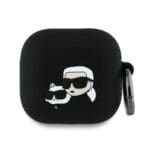 Karl Lagerfeld KLA4RUNKCHK Cover Black Silicone Karl&Chaupette Head 3D Kryt AirPods 4