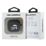 Karl Lagerfeld KLA4RUNKCHK Cover Black Silicone Karl&Chaupette Head 3D Kryt AirPods 4