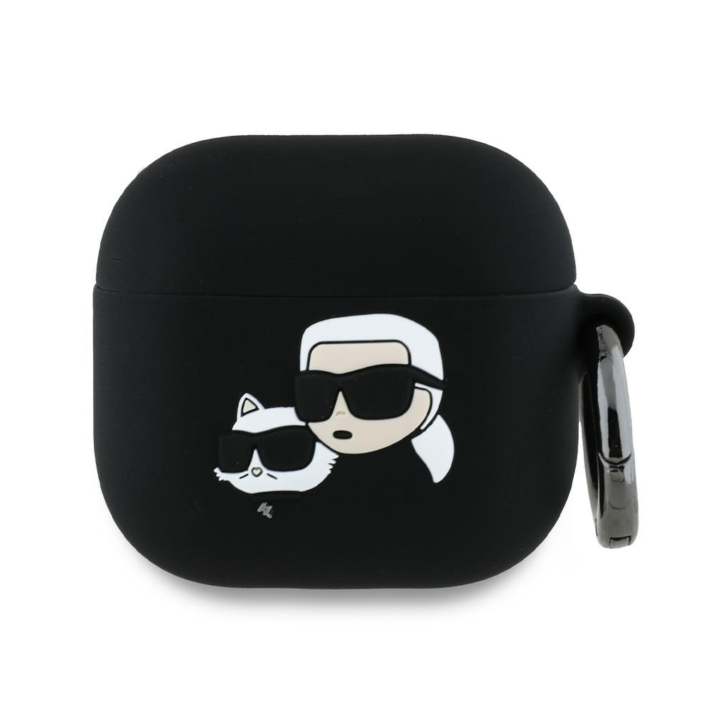 Karl Lagerfeld KLA4RUNKCHK Cover Black Silicone Karl&Chaupette Head 3D Kryt AirPods 4
