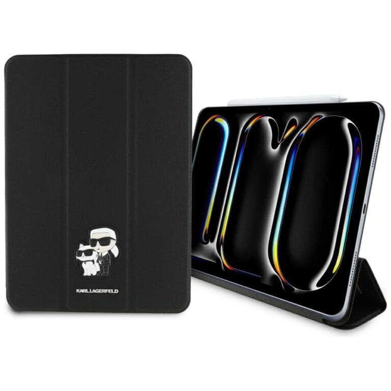 Karl Lagerfeld KLFC11PM24SAKCK iPad Pro 11" 2024 Book Cover Black Saffiano Magnetic Karl &Choupette
