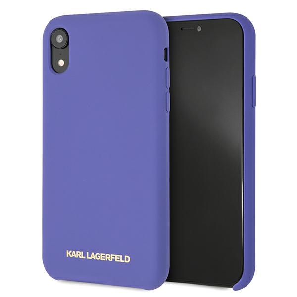 Karl Lagerfeld KLHCI61SLVOG Hardcase Violet Silicone Kryt iPhone XR