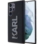 Karl Lagerfeld KLHCL3DMBKCK S918 Black Hardcase 3D Rubber Glitter Logo Kryt Samsung Galaxy S23 Ultra