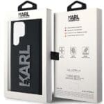 Karl Lagerfeld KLHCL3DMBKCK S918 Black Hardcase 3D Rubber Glitter Logo Kryt Samsung Galaxy S23 Ultra