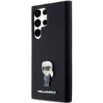 Karl Lagerfeld KLHCLSMHKNPK S928 Black Silicone Ikonik Metal Pin Kryt Samsung Galaxy S24 Ultra
