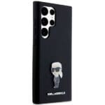Karl Lagerfeld KLHCLSMHKNPK S928 Black Silicone Ikonik Metal Pin Kryt Samsung Galaxy S24 Ultra
