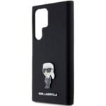 Karl Lagerfeld KLHCLSMHKNPK S928 Black Silicone Ikonik Metal Pin Kryt Samsung Galaxy S24 Ultra