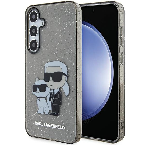 Karl Lagerfeld KLHCMHNKCTGK S926 Black Hardcase Glitter Karl&Choupette Kryt Samsung Galaxy S24 Plus