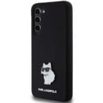 Karl Lagerfeld KLHCMSMHCNPK S926 Black Hardcase Silicone Choupette Metal Pin Kryt Samsung Galaxy S24 Plus