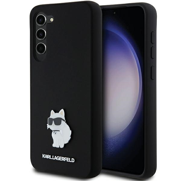 Karl Lagerfeld KLHCMSMHCNPK S926 Black Hardcase Silicone Choupette Metal Pin Kryt Samsung Galaxy S24 Plus