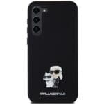 Karl Lagerfeld KLHCMSMHKCNPK S916 Hardcase Black Silicone Karl&Choupette Metal Pin Kryt Samsung Galaxy S23 Plus