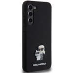 Karl Lagerfeld KLHCMSMHKCNPK S916 Hardcase Black Silicone Karl&Choupette Metal Pin Kryt Samsung Galaxy S23 Plus