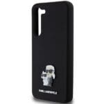 Karl Lagerfeld KLHCMSMHKCNPK S916 Hardcase Black Silicone Karl&Choupette Metal Pin Kryt Samsung Galaxy S23 Plus