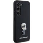 Karl Lagerfeld KLHCMSMHKNPK S926 Black Silicone Ikonik Metal Pin Kryt Samsung Galaxy S24 Plus