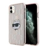 Karl Lagerfeld KLHCN61HKLPCHP Pink Hardcase IML Choupette Head & Monogram Kryt iPhone 11/XR