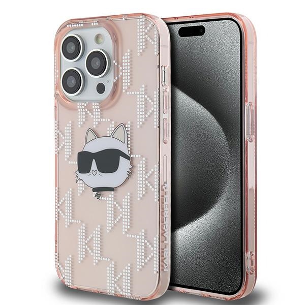 Karl Lagerfeld KLHCP13LHKLPCHP Pink Hardcase IML Choupette Head & Mono Kryt iPhone 13/13 Pro