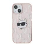Karl Lagerfeld KLHCP13MHKLPCHP Pink Hardcase IML Choupette Head & Monogram Kryt iPhone 13