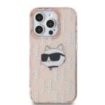 Karl Lagerfeld KLHCP13XHKLPCHP Pink Hardcase IML Choupette Head & Monog Kryt iPhone 13 Pro Max