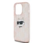 Karl Lagerfeld KLHCP13XHKLPCHP Pink Hardcase IML Choupette Head & Monog Kryt iPhone 13 Pro Max