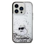 Karl Lagerfeld KLHCP14LLKCNSK Transparent Hardcase Liquid Glitter Choupette Kryt iPhone 14 Pro