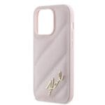 Karl Lagerfeld KLHCP14LPQDSMGP Pink Hardcase Diagonal Quilted Script Kryt iPhone 14 Pro