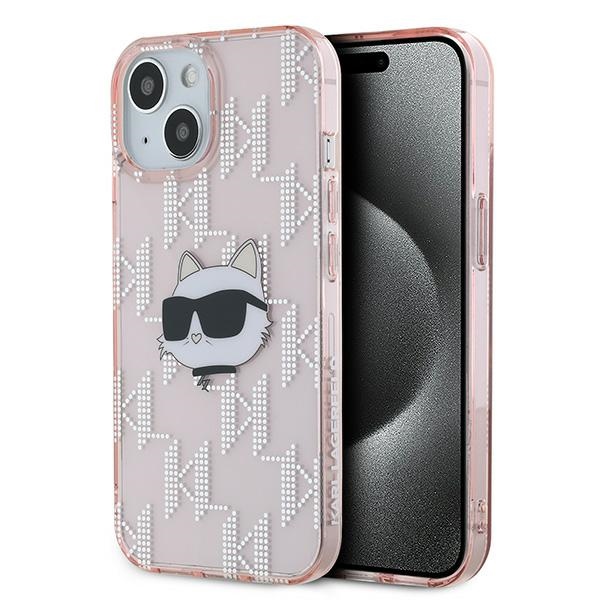 Karl Lagerfeld KLHCP14SHKLPCHP Pink Hardcase IML Choupette Head & Mon Kryt iPhone 13/14/15
