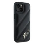 Karl Lagerfeld KLHCP14SPQDSMGK Black Hardcase Diagonal Quilted Script Kryt iPhone 13/14/15