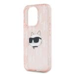 Karl Lagerfeld KLHCP15LHKLPCHP Pink Hardcase IML Choupette Head & Monogram Kryt iPhone 15 Pro