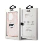 Karl Lagerfeld KLHCP15LHKLPCHP Pink Hardcase IML Choupette Head & Monogram Kryt iPhone 15 Pro